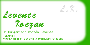 levente koczan business card