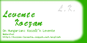 levente koczan business card